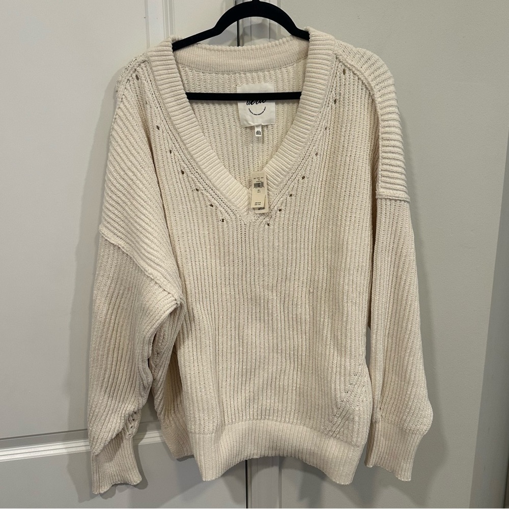 aerie Beyond V-Neck Chenille Sweater